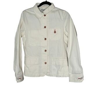 Ines de la Fressange Paris x Uniqlo White Cotton Chore Jacket Medium Button Down